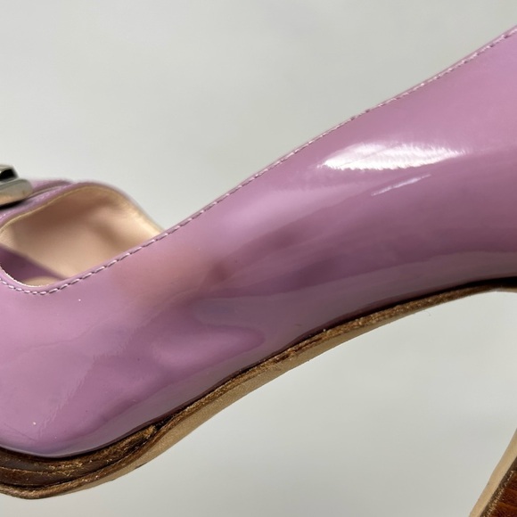 Alberto Guardiani Purple Patent Leather with buckle, Open toe Heels Size EU 36.5 - Picture 10 of 16